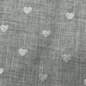 Talbots HEART detail Button Down Shirt Long Sleeve Gray Sz M NWOT